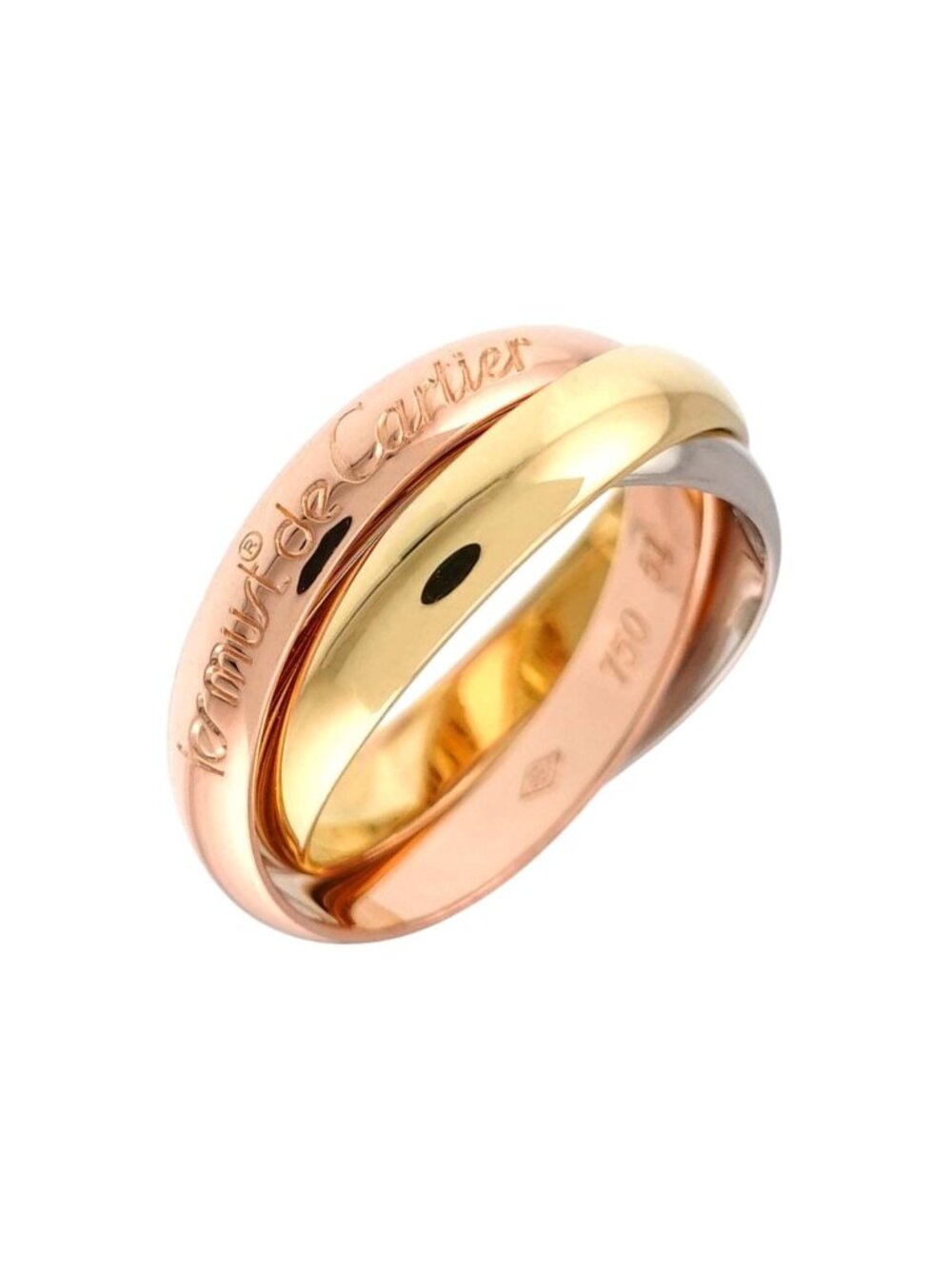 Cartier Trinity Medium MM 51 Ring 18K Yellow Gold Three